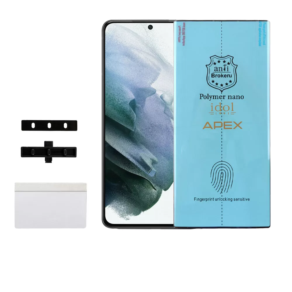 IDOL 1991 APEX POLYMER NANOTECH FILM SAMSUNG S21 5G G991 6.2in FINGER UNLOCK FULL COVER WITH INSTALLATION KIT - Image 9