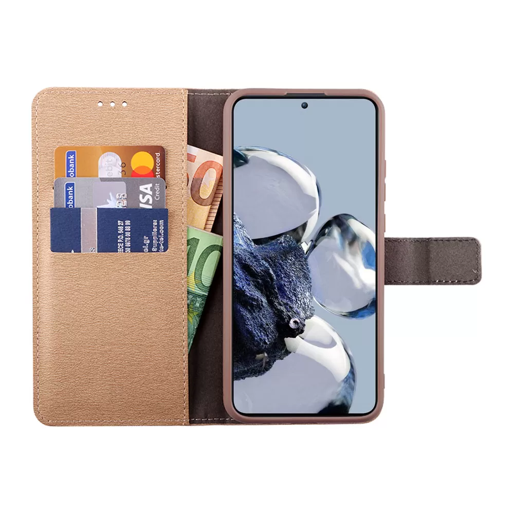 VOLTE-TEL ALLURE ΘΗΚΗ XIAOMI 12T/12T PRO 6.67in  MAGNET BOOK STAND CLIP GOLD - Image 5