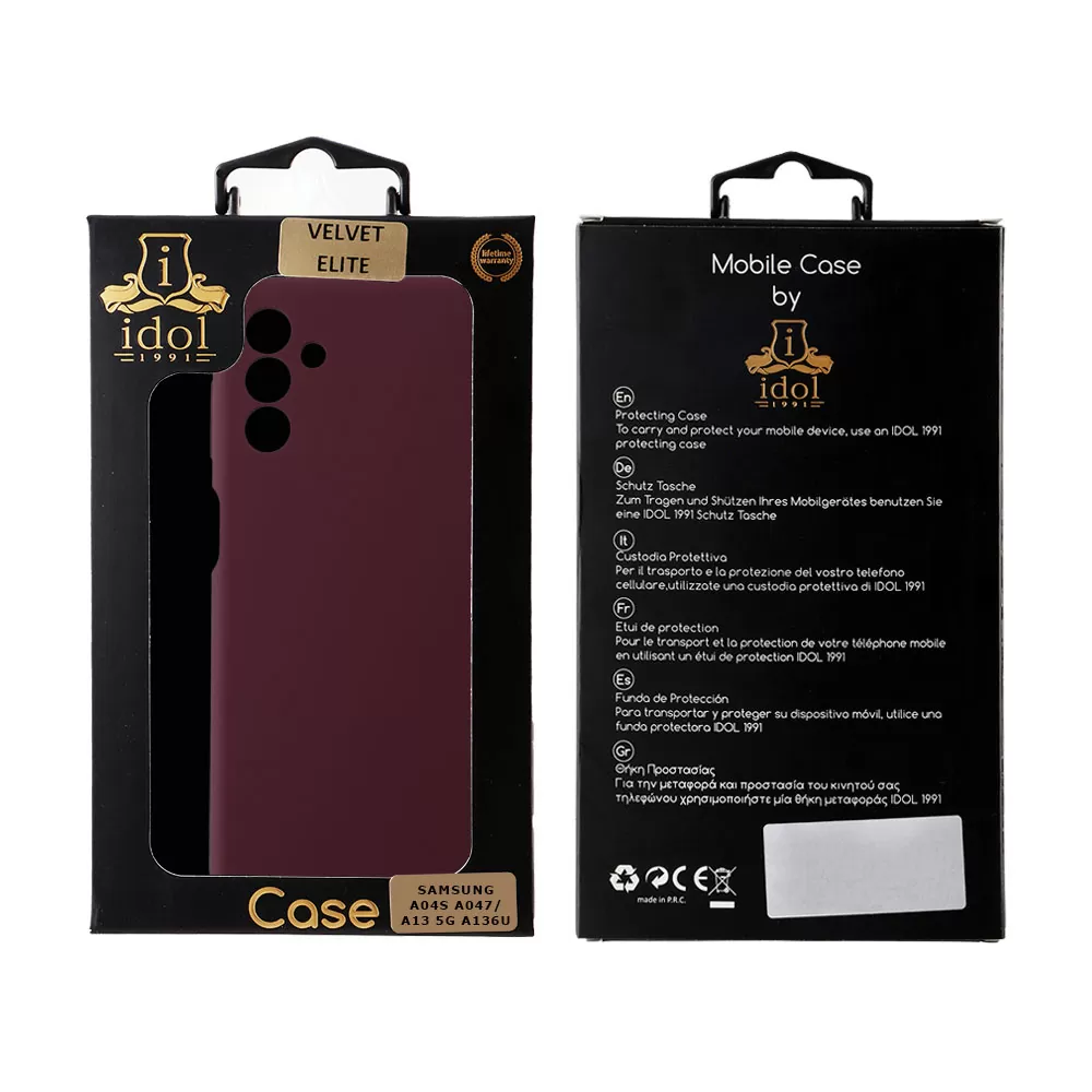 IDOL 1991 VELVET ELITE TPU ΘΗΚΗ SAMSUNG A04s A047/A13 5G A136U 6.5in  4 SIDE FULL CAMERA PROTECTION BURGUNDY - Image 2