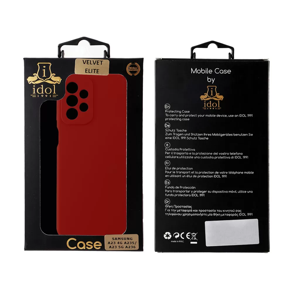 IDOL 1991 VELVET ELITE TPU ΘΗΚΗ SAMSUNG A23 4G A235/A23 5G A236 6.6in  4 SIDE FULL CAMERA PROTECTION RED - Image 2