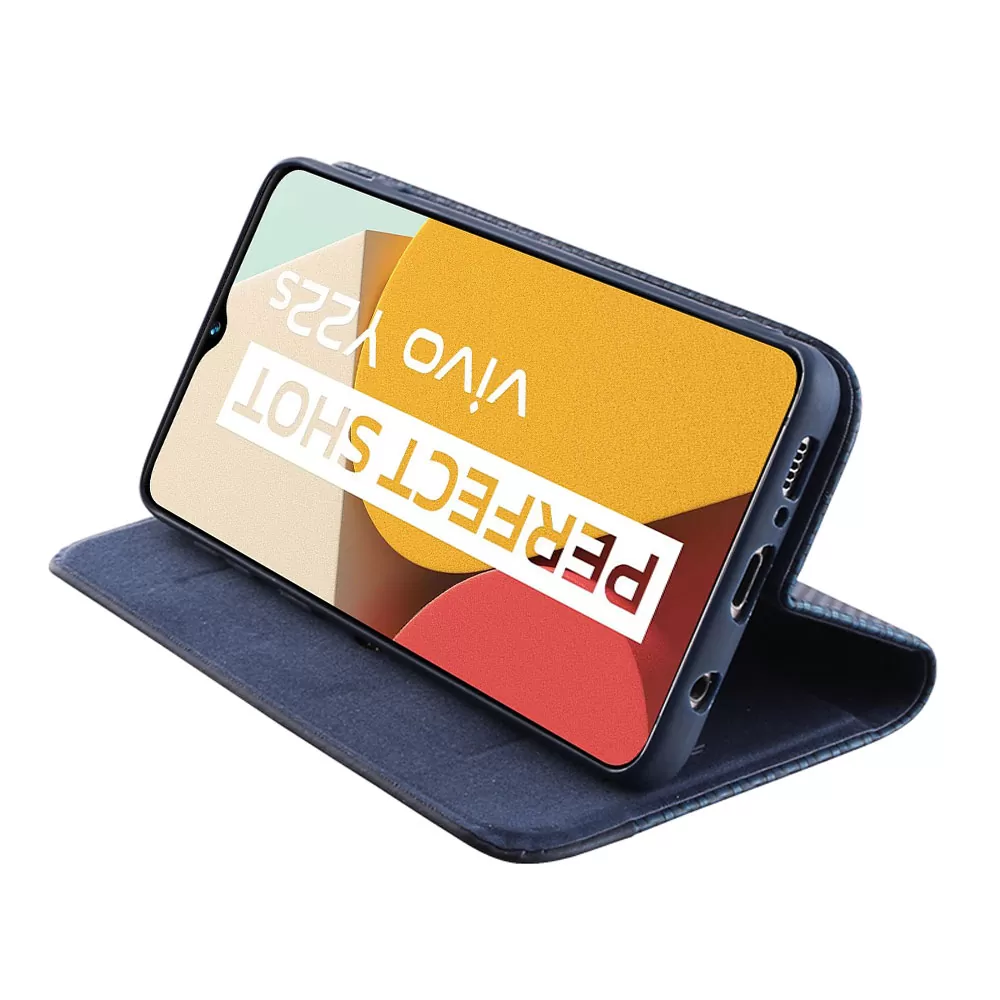 IDOL 1991 ELITE ΘΗΚΗ VIVO Y22/Y22s 6.55in  ANTI-RFID BOOK STAND BLUE - Image 4