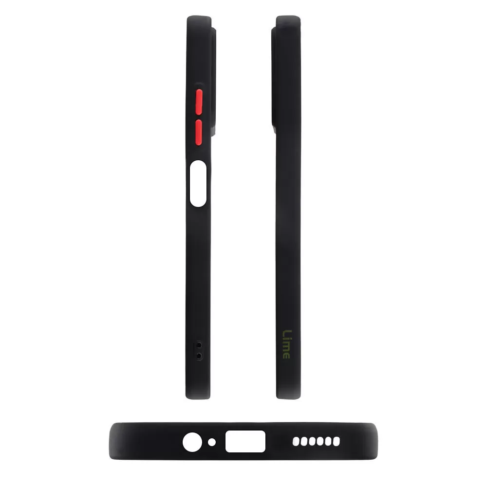 LIME HARDSHELL FUSION ΘΗΚΗ SAMSUNG A14 4G A145/A14 5G A146 6.6in  FULL CAMERA PROTECTION BLACK WITH RED KEYS - Image 5