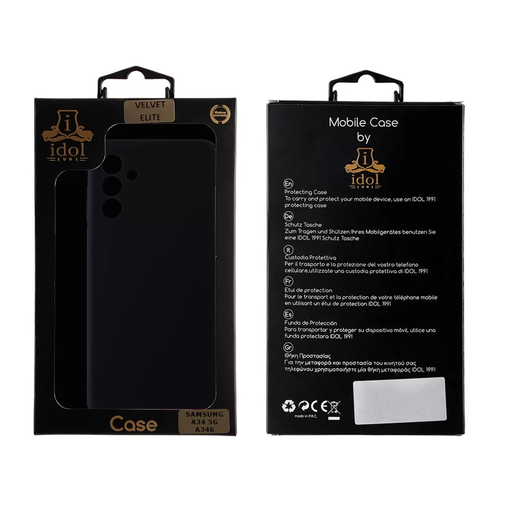 IDOL 1991 VELVET ELITE TPU ΘΗΚΗ SAMSUNG A34 5G A346 6.6in  4 SIDE FULL CAMERA PROTECTION BLACK - Image 2