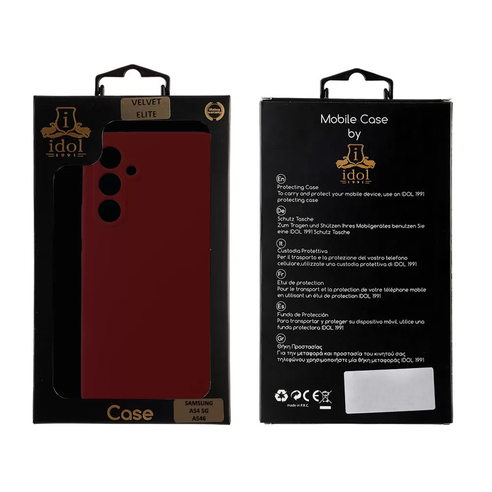 IDOL 1991 VELVET ELITE TPU ΘΗΚΗ SAMSUNG A54 5G A546 6.4in  4 SIDE FULL CAMERA PROTECTION RED - Image 2