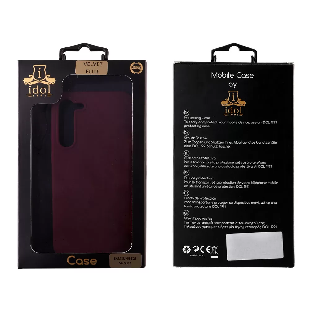 IDOL 1991 VELVET ELITE TPU ΘΗΚΗ SAMSUNG S23 5G S911 6.1in  4 SIDE CAMERA GUARD BURGUNDY - Image 2