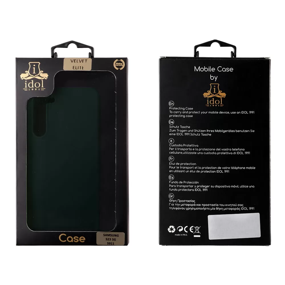 IDOL 1991 VELVET ELITE TPU ΘΗΚΗ SAMSUNG S23 5G S911 6.1in  4 SIDE CAMERA GUARD DARK GREEN - Image 2