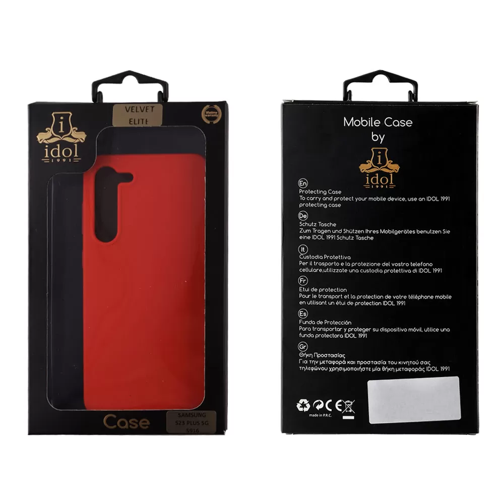 IDOL 1991 VELVET ELITE TPU ΘΗΚΗ SAMSUNG S23 PLUS 5G S916 6.6in  4 SIDE CAMERA GUARD RED - Image 2