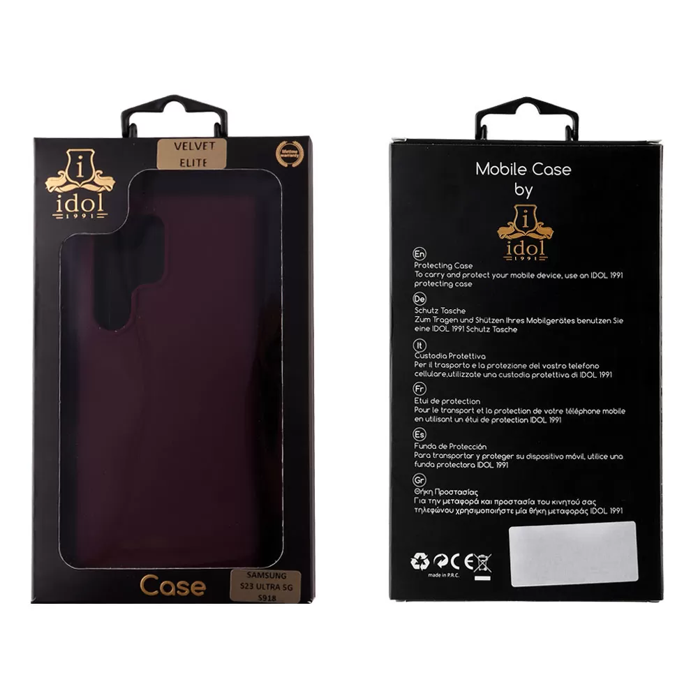 IDOL 1991 VELVET ELITE TPU ΘΗΚΗ SAMSUNG S23 ULTRA 5G S918 6.8in  4 SIDE CAMERA GUARD BURGUNDY - Image 2