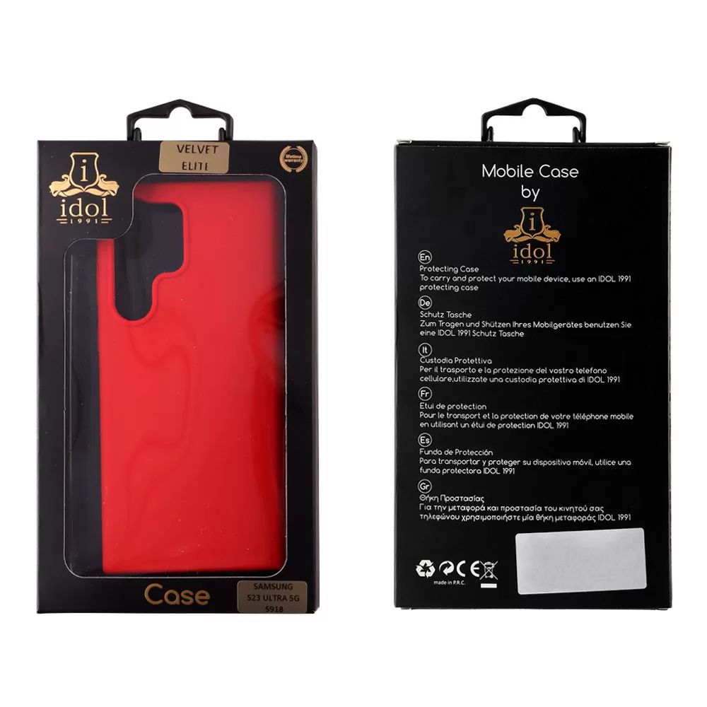 IDOL 1991 VELVET ELITE TPU ΘΗΚΗ SAMSUNG S23 ULTRA 5G S918 6.8in  4 SIDE CAMERA GUARD RED - Image 2