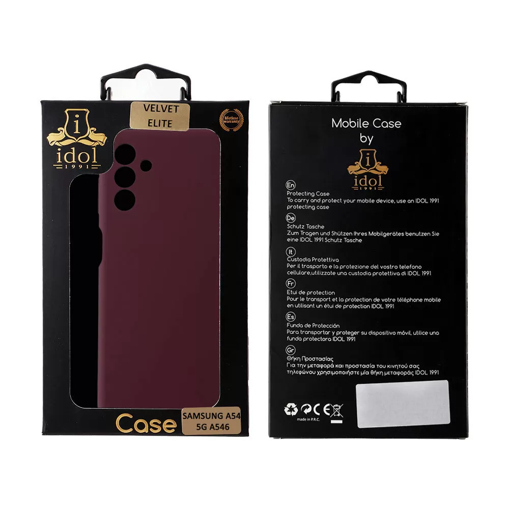 IDOL 1991 VELVET ELITE TPU ΘΗΚΗ SAMSUNG A54 5G A546 6.4in  4 SIDE FULL CAMERA PROTECTION BURGUNDY - Image 2