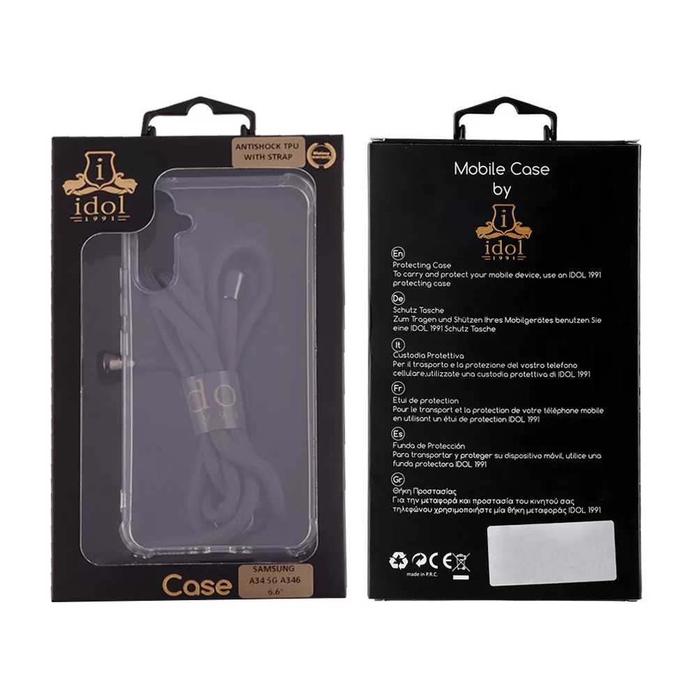 IDOL 1991 ANTISHOCK AIR TPU ΘΗΚΗ SAMSUNG A34 5G A346 6.6in WITH STRAP FULL CAMERA PROTECTION ΔΙΑΦΑΝΗ - Image 2