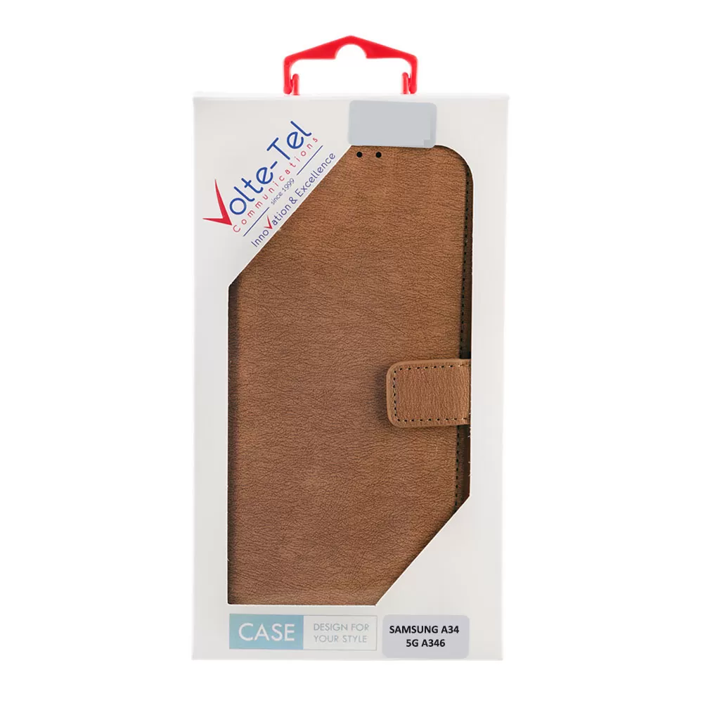 VOLTE-TEL ALLURE ΘΗΚΗ SAMSUNG A34 5G A346 6.6in  MAGNET BOOK STAND CLIP GOLD - Image 2