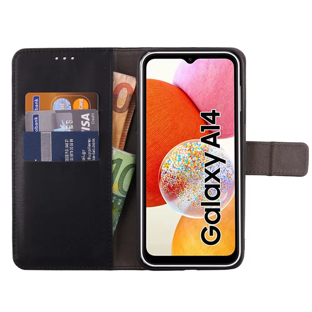 VOLTE-TEL ALLURE ΘΗΚΗ SAMSUNG A14 4G A145/A14 5G A146 6.6in  MAGNET BOOK STAND CLIP BLACK - Image 5
