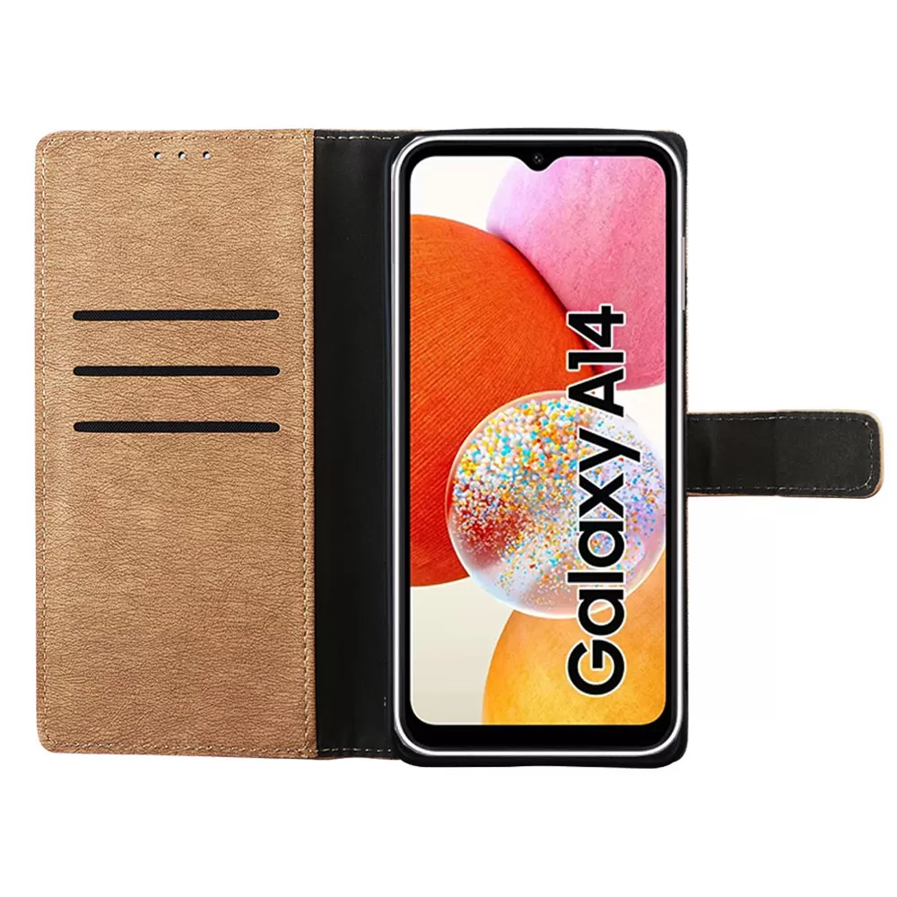 VOLTE-TEL ALLURE ΘΗΚΗ SAMSUNG A14 4G A145/A14 5G A146 6.6in  MAGNET BOOK STAND CLIP GOLD - Image 5