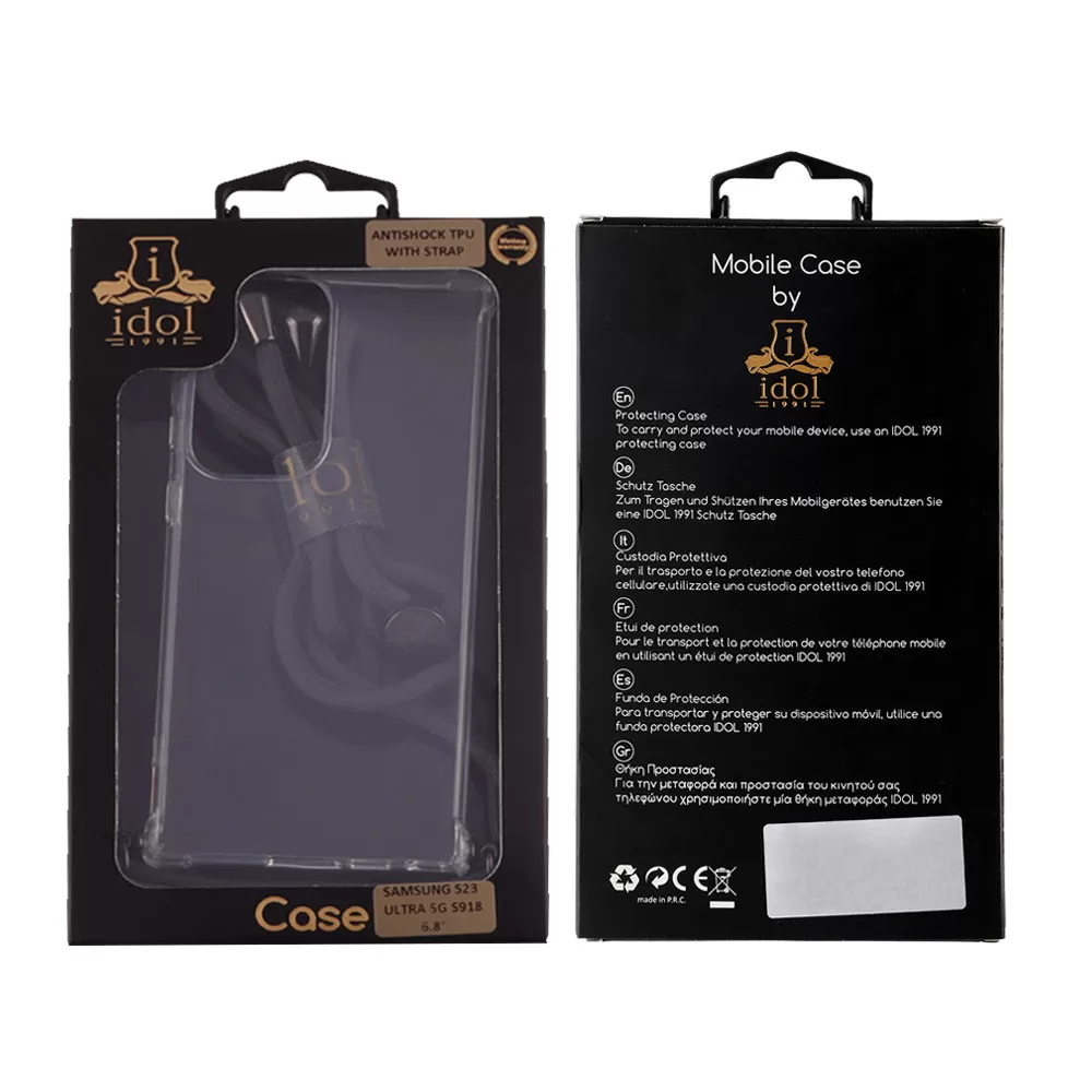 IDOL 1991 ANTISHOCK AIR TPU ΘΗΚΗ SAMSUNG S23 ULTRA 5G S918 6.8in  WITH STRAP FULL CAMERA PROTECTION ΔΙΑΦΑΝΗ - Image 2