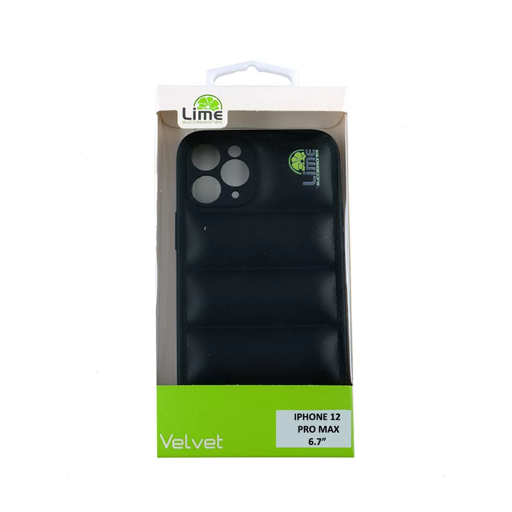 LIME BUMPY PUFFER ΘΗΚΗ IPHONE 12 PRO MAX 6.7in  TPU FULL CAMERA PROTECTION BLACK - Image 2