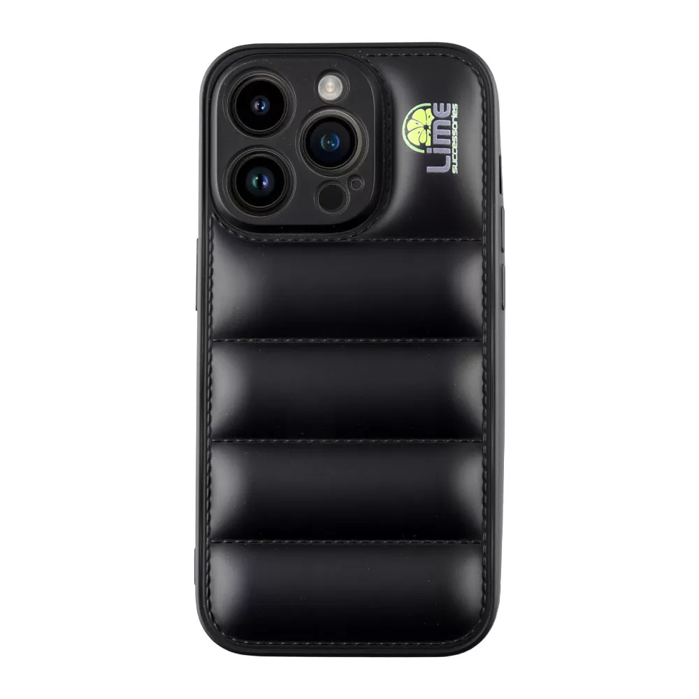 LIME BUMPY PUFFER ΘΗΚΗ IPHONE 13 PRO MAX 6.7in  TPU FULL CAMERA PROTECTION BLACK - Image 6