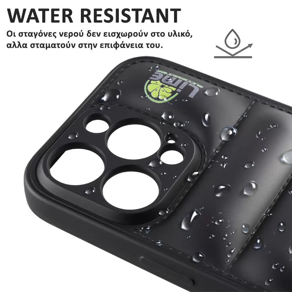 LIME BUMPY PUFFER ΘΗΚΗ IPHONE 14 PRO MAX 6.7in  TPU FULL CAMERA PROTECTION BLACK - Image 4
