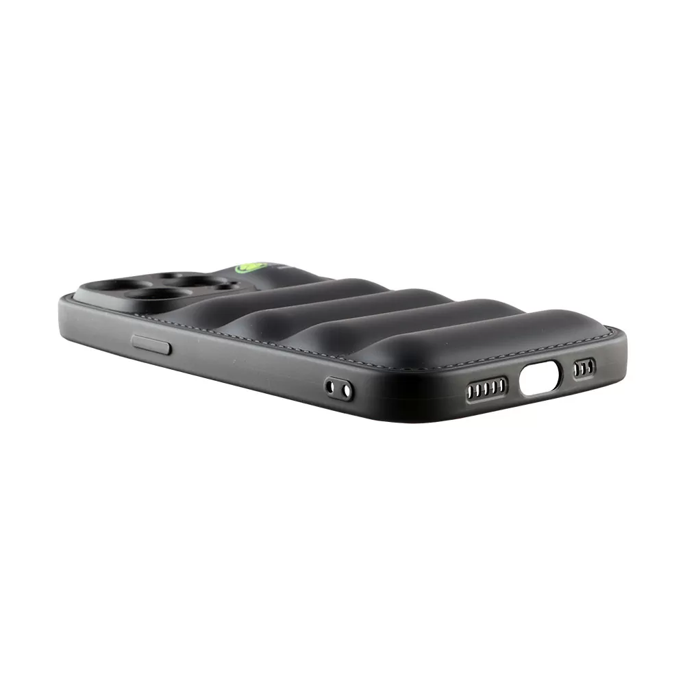 LIME BUMPY PUFFER ΘΗΚΗ IPHONE 14 PRO MAX 6.7in  TPU FULL CAMERA PROTECTION BLACK - Image 3