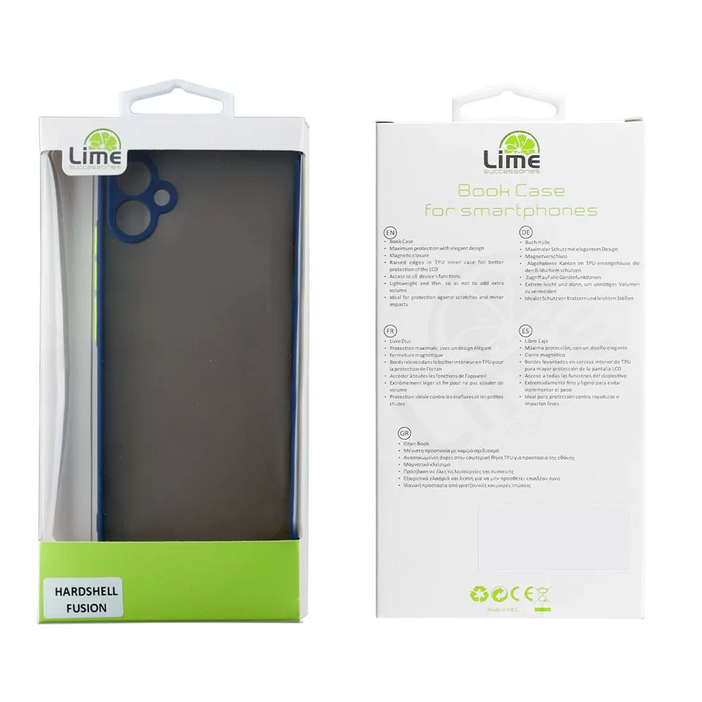 LIME HARDSHELL FUSION ΘΗΚΗ SAMSUNG A04e A042 6.5in  FULL CAMERA PROTECTION BLUE WITH YELLOW KEYS - Image 2