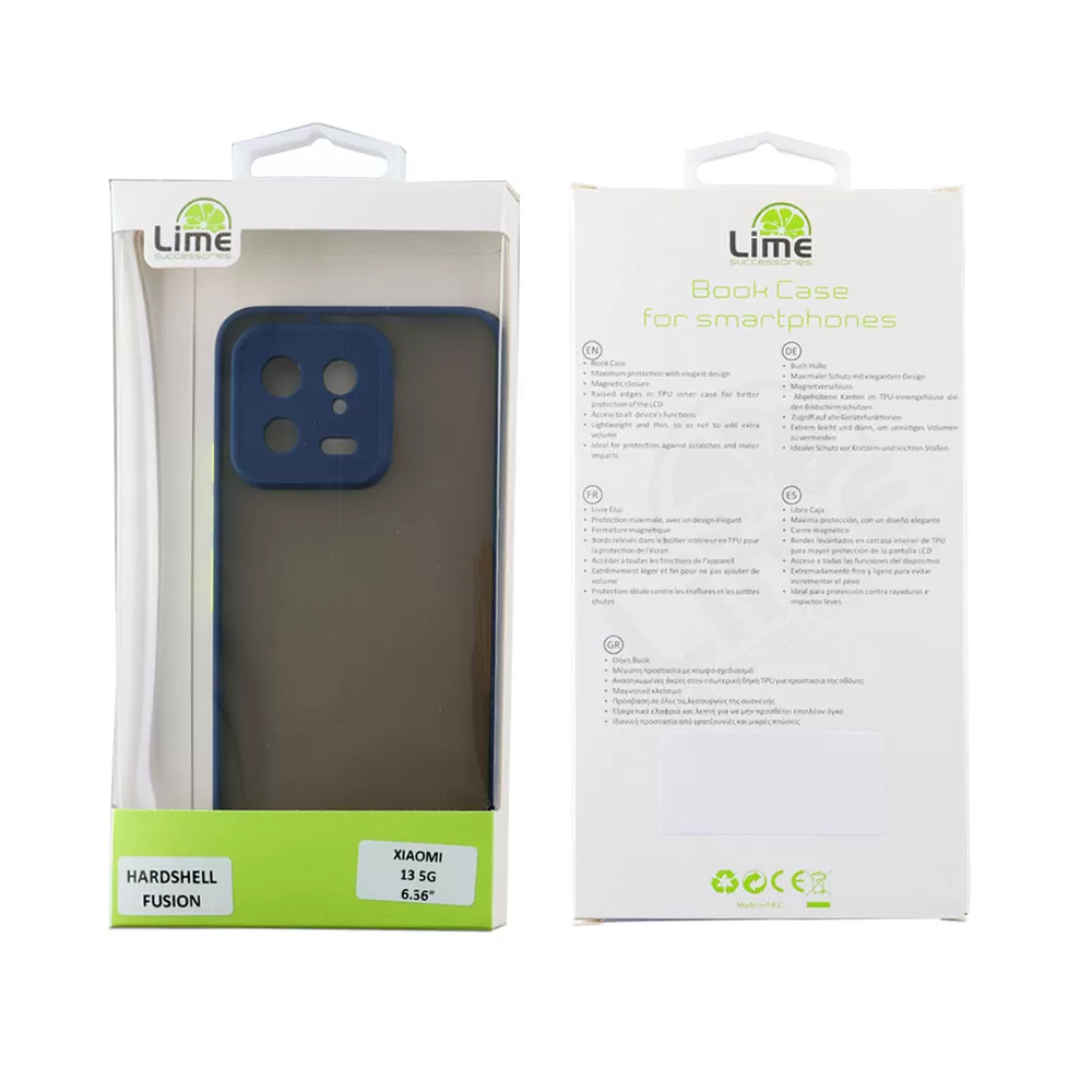 LIME HARDSHELL FUSION ΘΗΚΗ XIAOMI 13 5G 6.36in  FULL CAMERA PROTECTION BLUE WITH YELLOW KEYS - Image 2