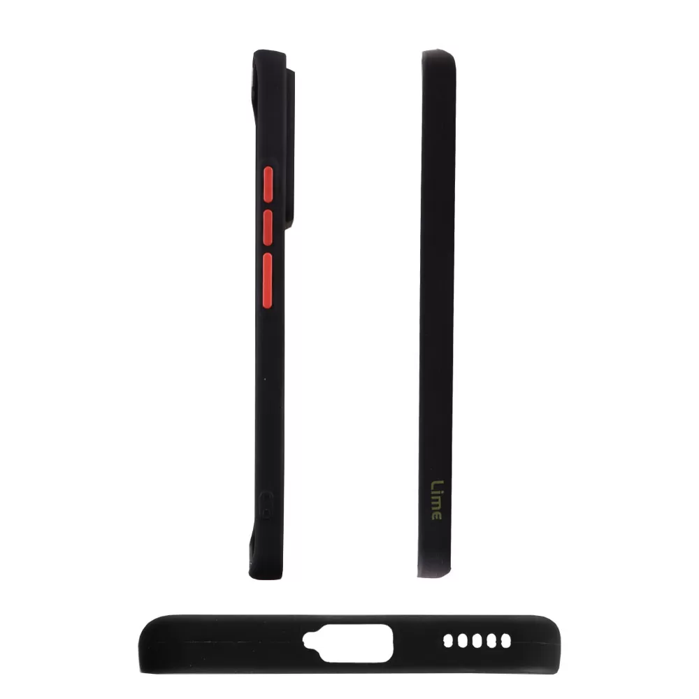 LIME HARDSHELL FUSION ΘΗΚΗ XIAOMI 13 LITE 5G 6.55in  FULL CAMERA PROTECTION BLACK WITH RED KEYS - Image 5