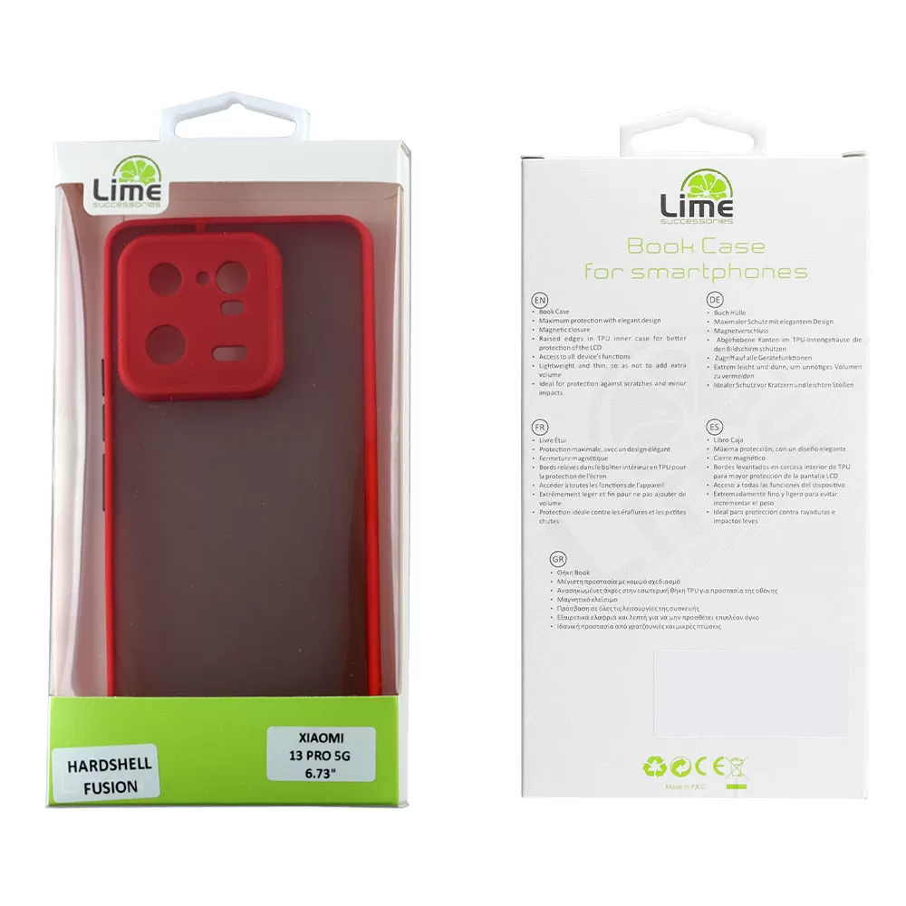 LIME HARDSHELL FUSION ΘΗΚΗ XIAOMI 13 PRO 5G 6.73in  FULL CAMERA PROTECTION RED WITH BLACK KEYS - Image 2