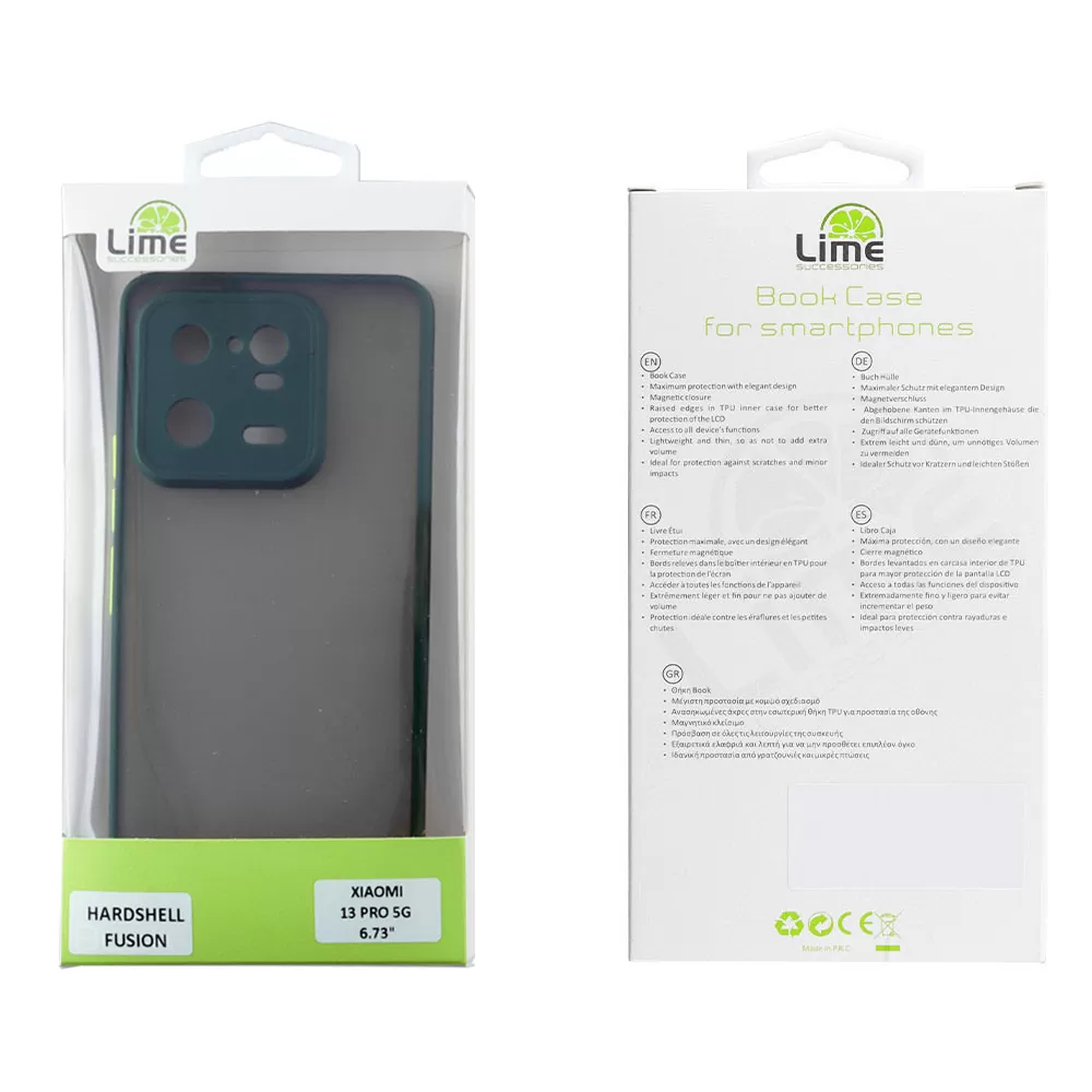 LIME HARDSHELL FUSION ΘΗΚΗ XIAOMI 13 PRO 5G 6.73in  FULL CAMERA PROTECTION GREEN WITH YELLOW KEYS - Image 2