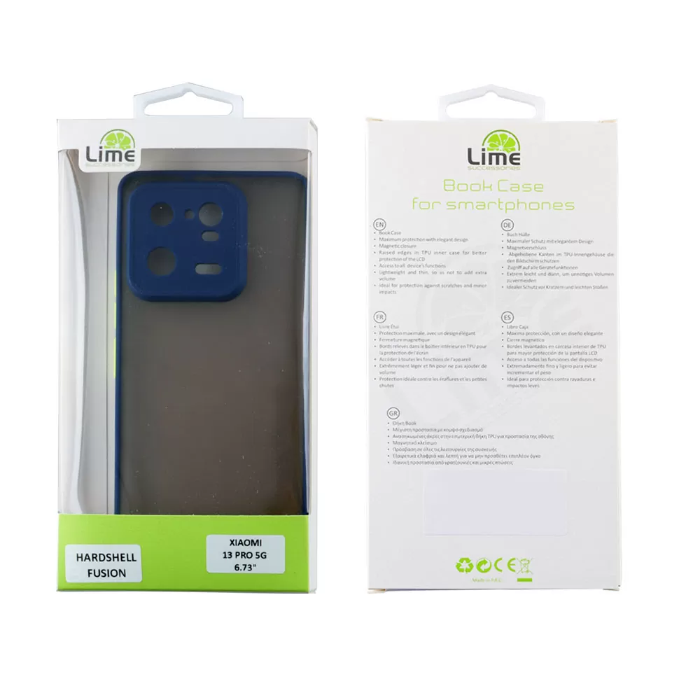 LIME HARDSHELL FUSION ΘΗΚΗ XIAOMI 13 PRO 5G 6.73in  FULL CAMERA PROTECTION BLUE WITH YELLOW KEYS - Image 2