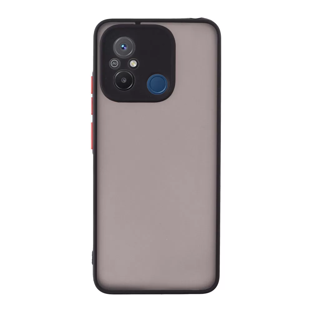 LIME HARDSHELL FUSION ΘΗΚΗ XIAOMI REDMI 12C 6.71in  FULL CAMERA PROTECTION BLACK WITH RED KEYS - Image 6