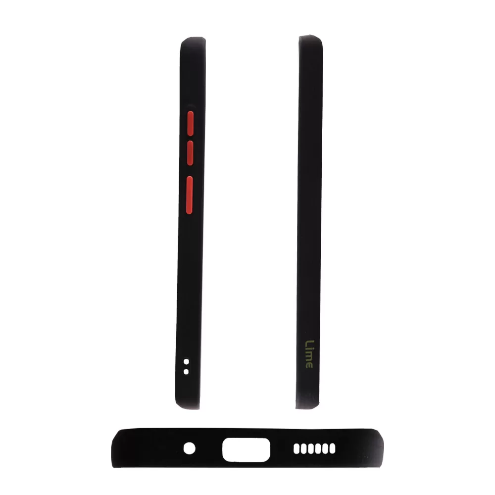 LIME HARDSHELL FUSION ΘΗΚΗ XIAOMI REDMI 12C 6.71in  FULL CAMERA PROTECTION BLACK WITH RED KEYS - Image 5
