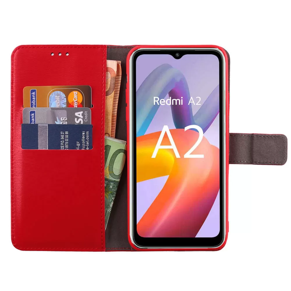 VOLTE-TEL ALLURE ΘΗΚΗ XIAOMI REDMI A1/REDMI A2 6.52in  MAGNET BOOK STAND CLIP RED - Image 5