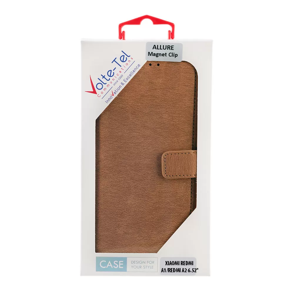 VOLTE-TEL ALLURE ΘΗΚΗ XIAOMI REDMI A1/REDMI A2 6.52in  MAGNET BOOK STAND CLIP GOLD - Image 2
