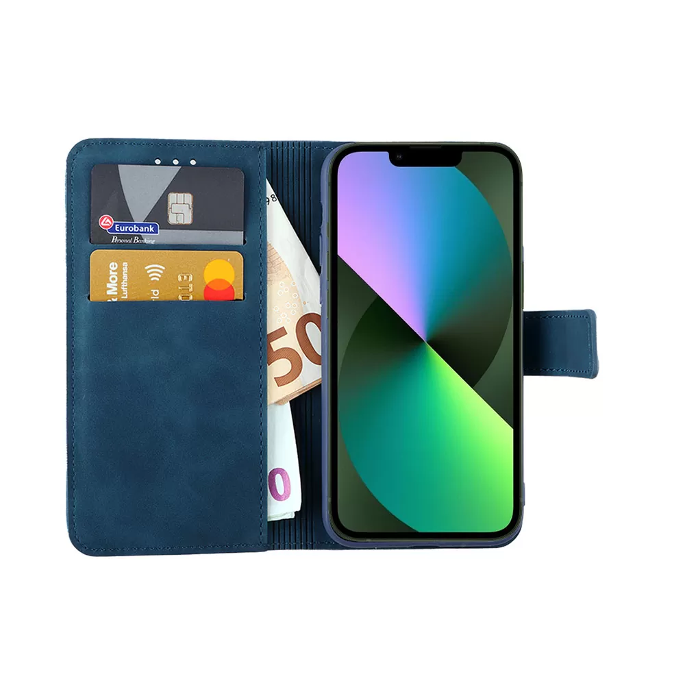LIME ESSENTIAL ΘΗΚΗ IPHONE 13 6.1in  MAGNET BOOK STAND CLIP DARK BLUE - Image 5