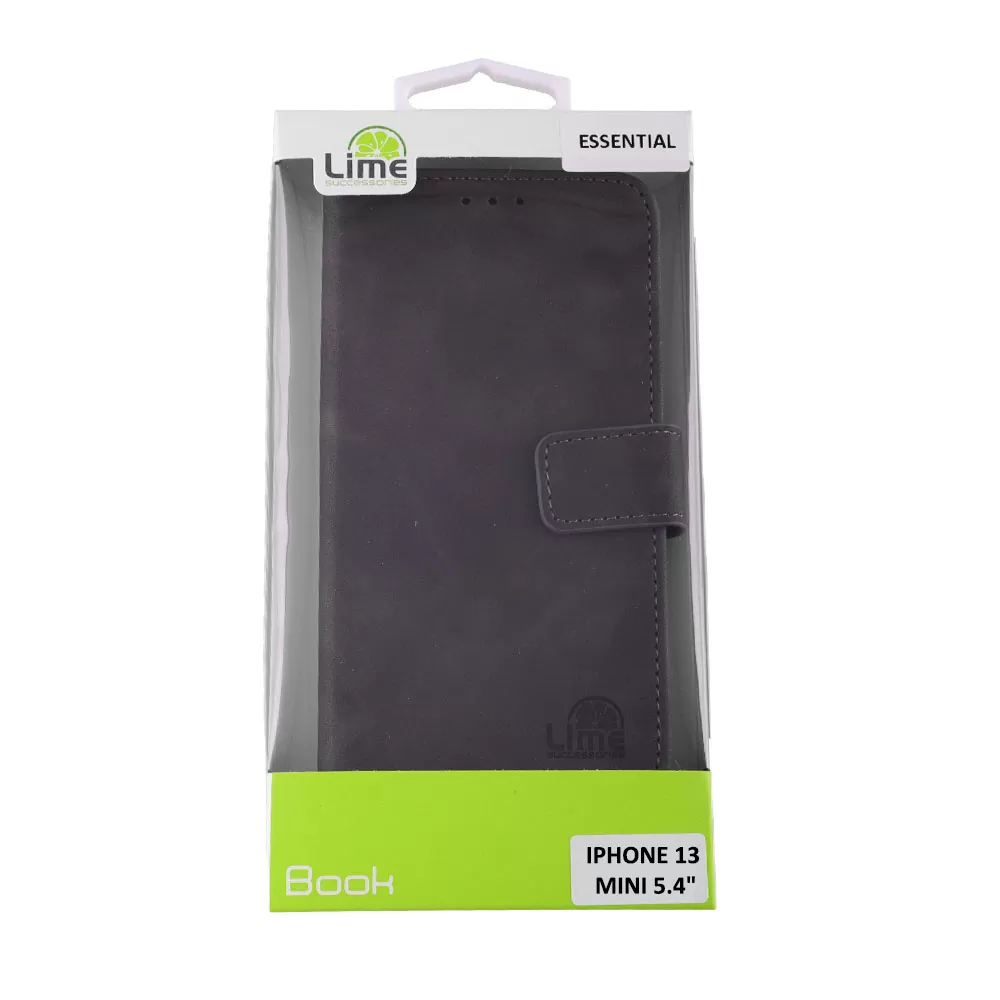 LIME ESSENTIAL ΘΗΚΗ IPHONE 13 MINI 5.4in  MAGNET BOOK STAND CLIP GREY - Image 2