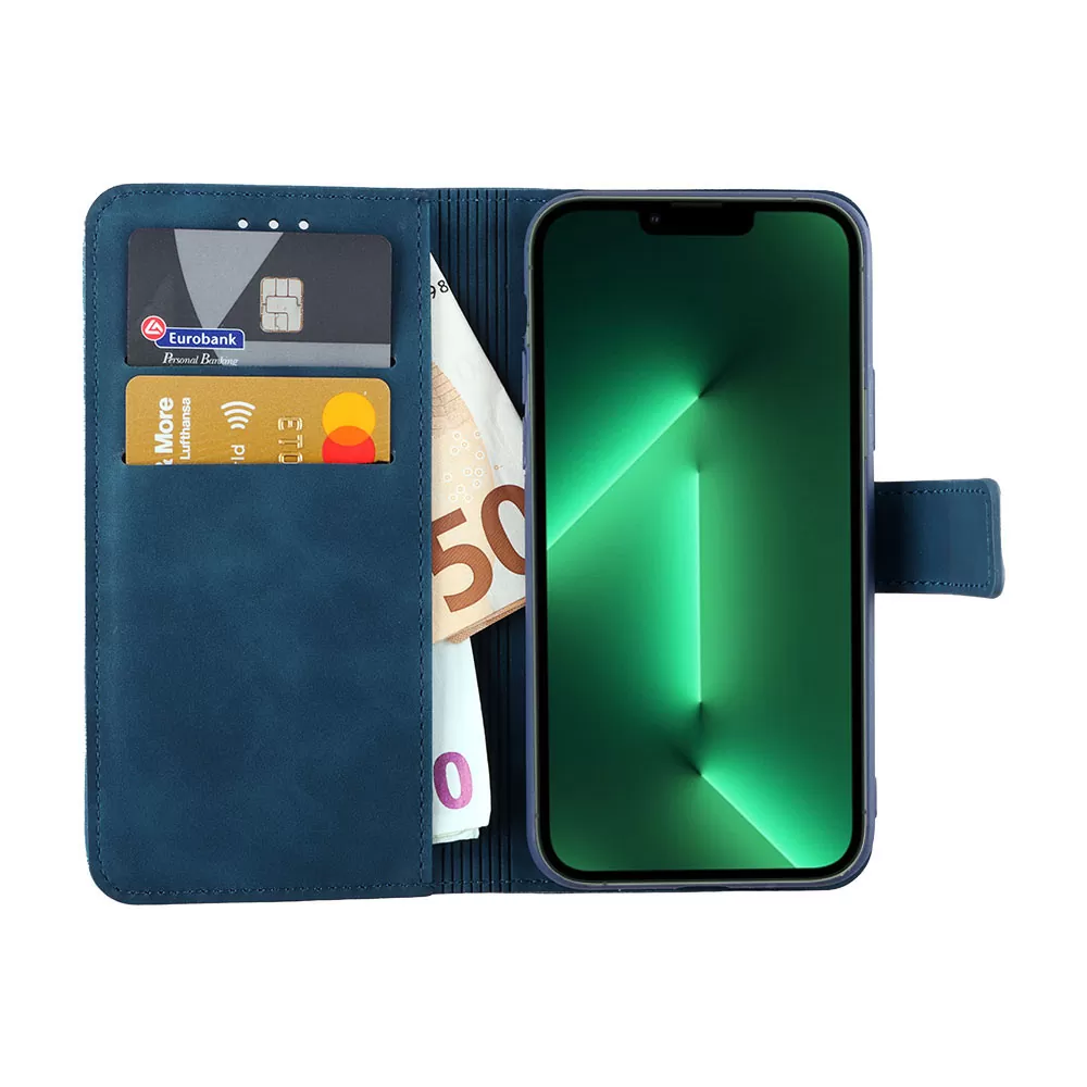 LIME ESSENTIAL ΘΗΚΗ IPHONE 13 PRO 6.1in  MAGNET BOOK STAND CLIP DARK BLUE - Image 5