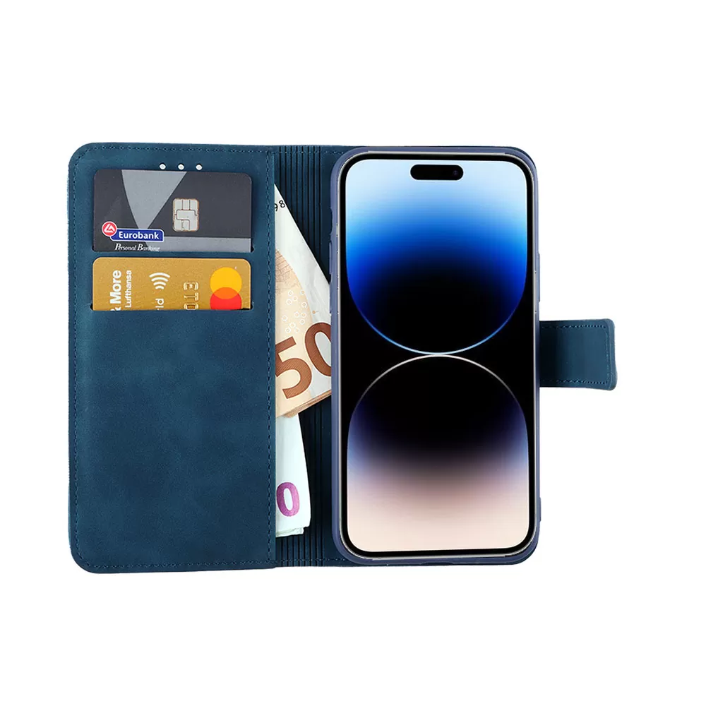 LIME ESSENTIAL ΘΗΚΗ IPHONE 14 PRO MAX 6.7in  MAGNET BOOK STAND CLIP DARK BLUE - Image 5