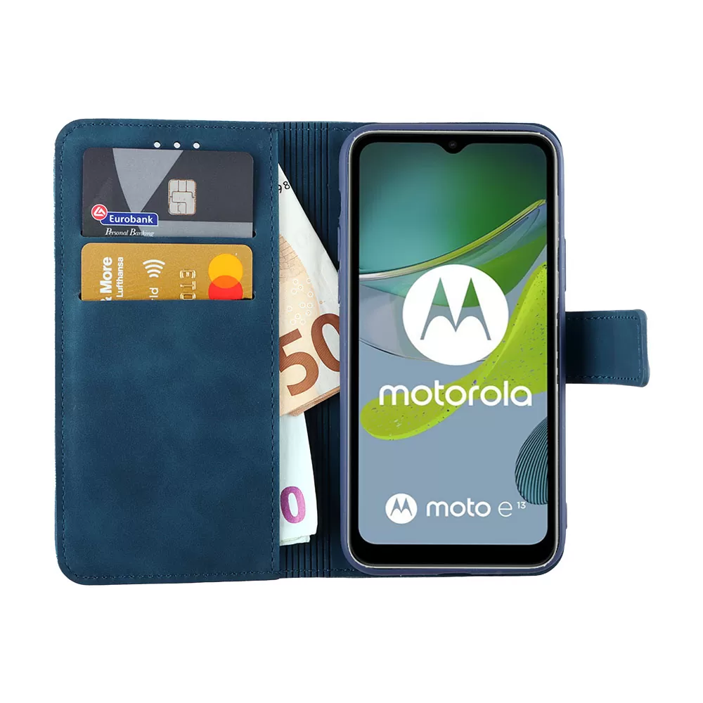 LIME ESSENTIAL ΘΗΚΗ MOTOROLA MOTO E13 6.5in  MAGNET BOOK STAND CLIP DARK BLUE - Image 5