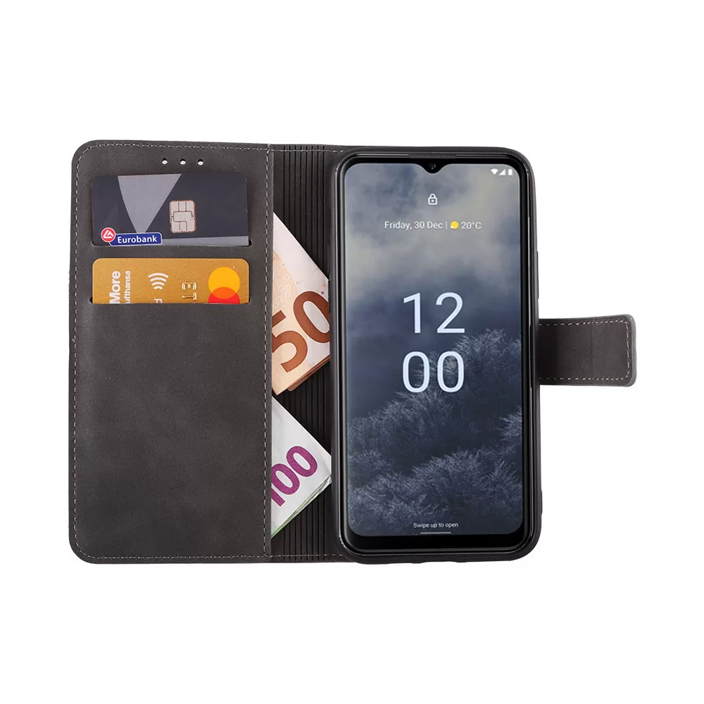 LIME ESSENTIAL ΘΗΚΗ NOKIA G60 5G 6.58in  MAGNET BOOK STAND CLIP GREY - Image 5