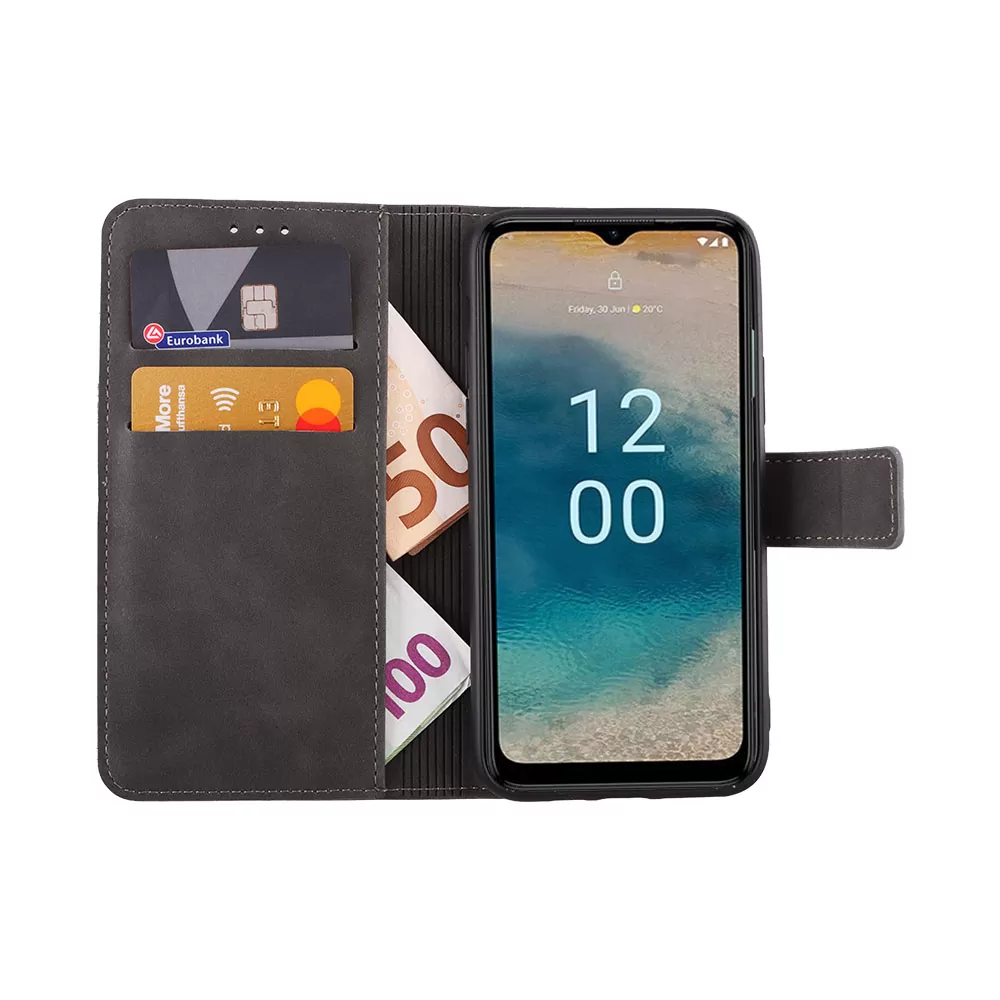 LIME ESSENTIAL ΘΗΚΗ NOKIA G22 6.5in  MAGNET BOOK STAND CLIP GREY - Image 5