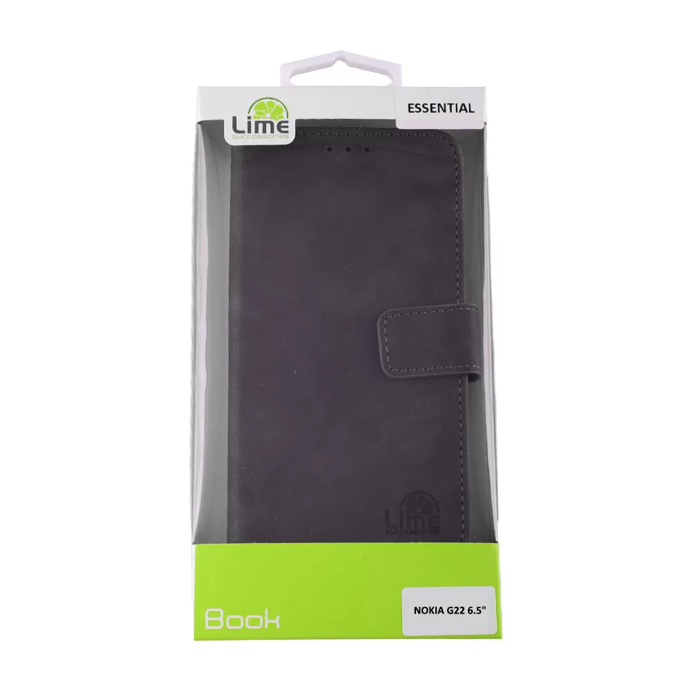 LIME ESSENTIAL ΘΗΚΗ NOKIA G22 6.5in  MAGNET BOOK STAND CLIP GREY - Image 2