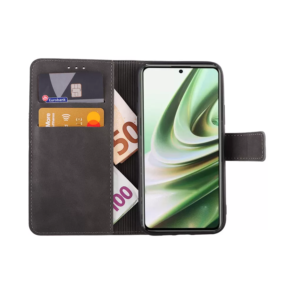 LIME ESSENTIAL ΘΗΚΗ ONEPLUS 10T 5G 6.7in  MAGNET BOOK STAND CLIP GREY - Image 5