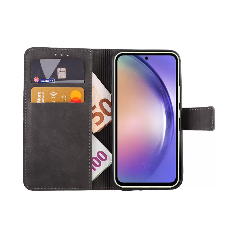 LIME ESSENTIAL ΘΗΚΗ SAMSUNG A54 5G A546 6.4in MAGNET BOOK STAND CLIP GREY - Image 5