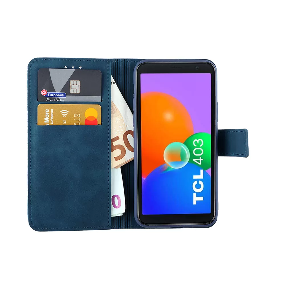 LIME ESSENTIAL ΘΗΚΗ TCL 403 T431 6.0in  MAGNET BOOK STAND CLIP DARK BLUE - Image 5