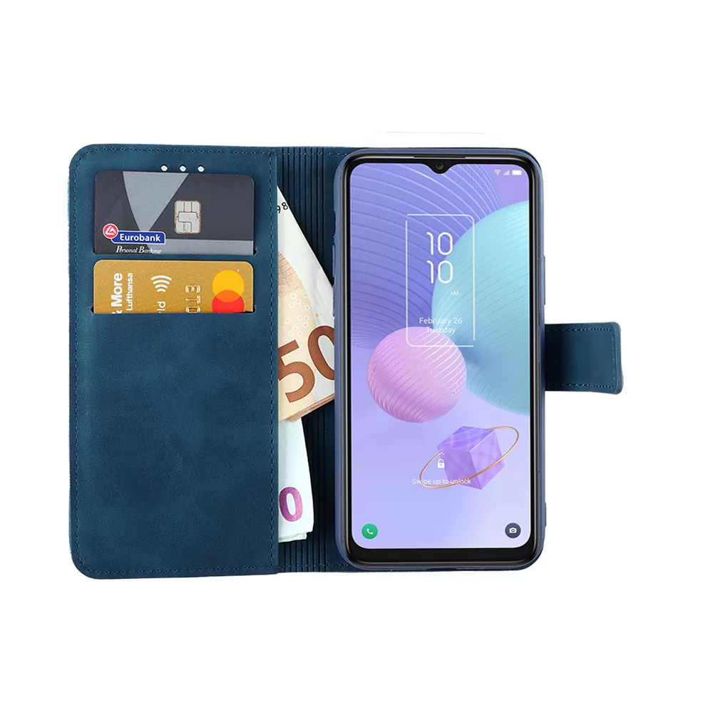 LIME ESSENTIAL ΘΗΚΗ TCL 405 T506D/406/408 T507 6.6in  MAGNET BOOK STAND CLIP DARK BLUE - Image 5