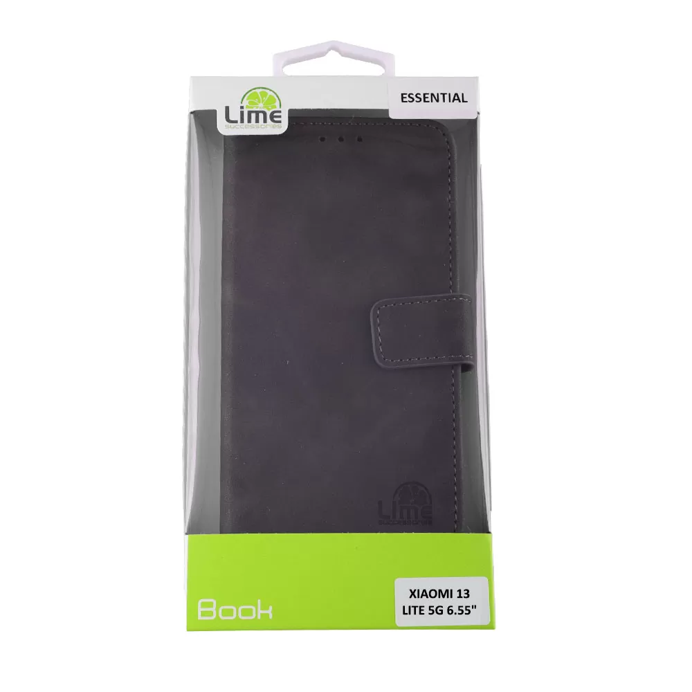 LIME ESSENTIAL ΘΗΚΗ XIAOMI 13 5G 6.36in  MAGNET BOOK STAND CLIP  GREY - Image 2