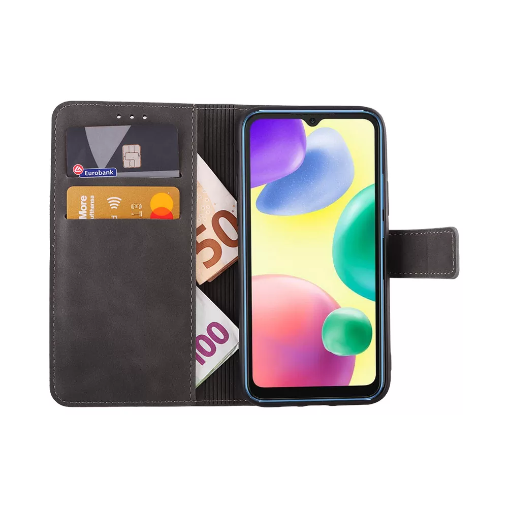 LIME ESSENTIAL ΘΗΚΗ XIAOMI REDMI 10A 6.53in  MAGNET BOOK STAND CLIP GREY - Image 5