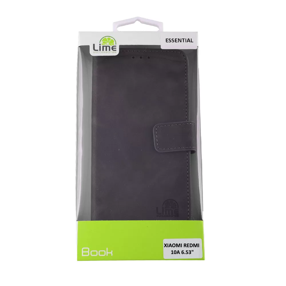 LIME ESSENTIAL ΘΗΚΗ XIAOMI REDMI 10A 6.53in  MAGNET BOOK STAND CLIP GREY - Image 2