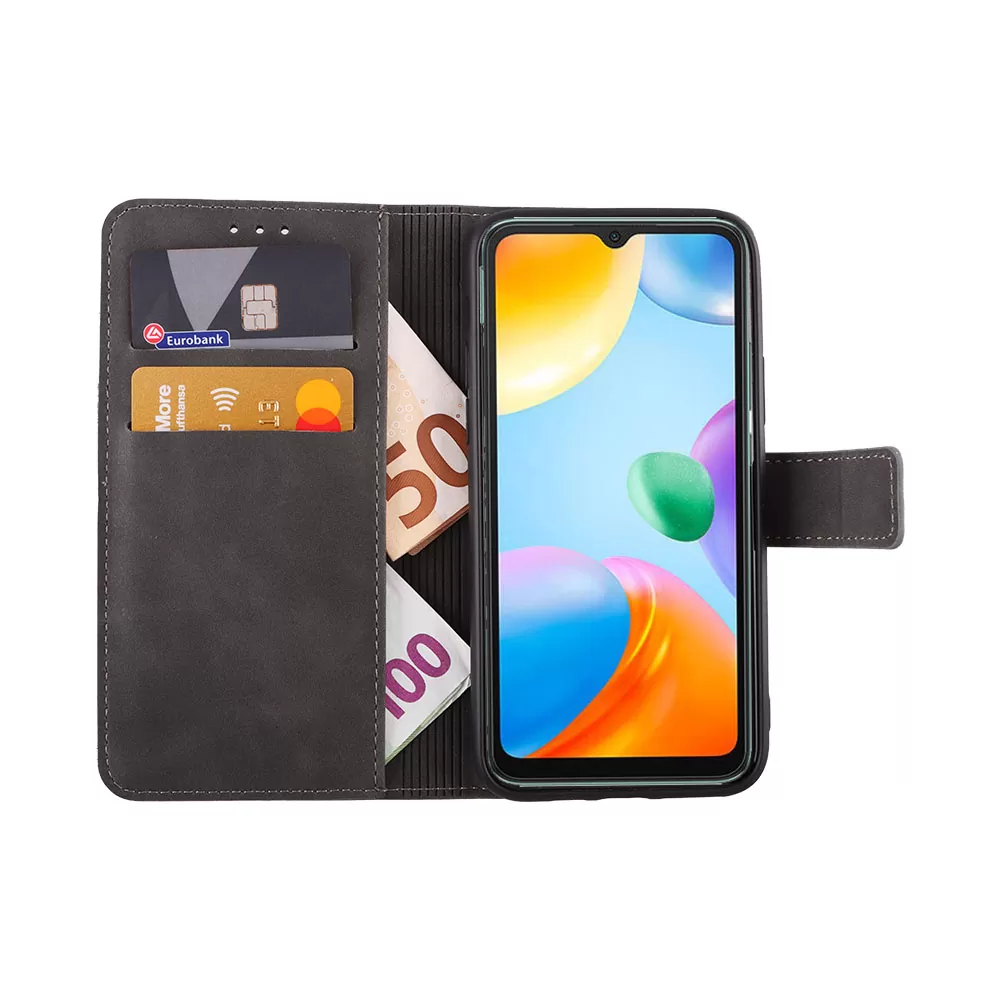 LIME ESSENTIAL ΘΗΚΗ XIAOMI REDMI 10C/REDMI 10 POWER 6.71in MAGNET BOOK STAND CLIP GREY - Image 5