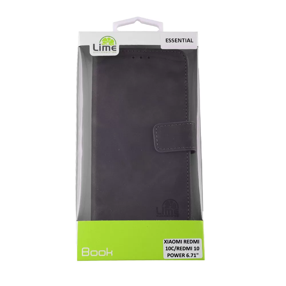 LIME ESSENTIAL ΘΗΚΗ XIAOMI REDMI 10C/REDMI 10 POWER 6.71in MAGNET BOOK STAND CLIP GREY - Image 2